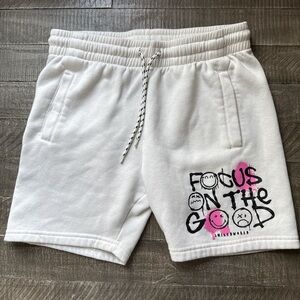 Women's White Graphic Bermudas with Motivational Print